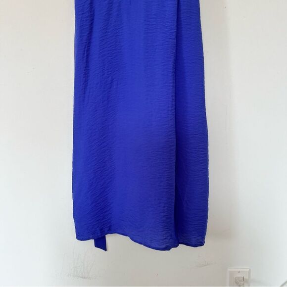 Reitmans Vibrant Blue Cross Over V-neckline Cap Sleeve‎ Midi Dress - Picture 9 of 9